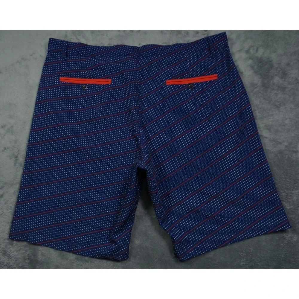 New England Patriots Shorts Mens Size 38 Blue Striped NFL Team Apparel Stretch